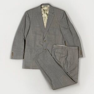 CANALI Model 13290/37 Grey Suit Jacket And Pants Size 38 56 7 R 2pc Italy
